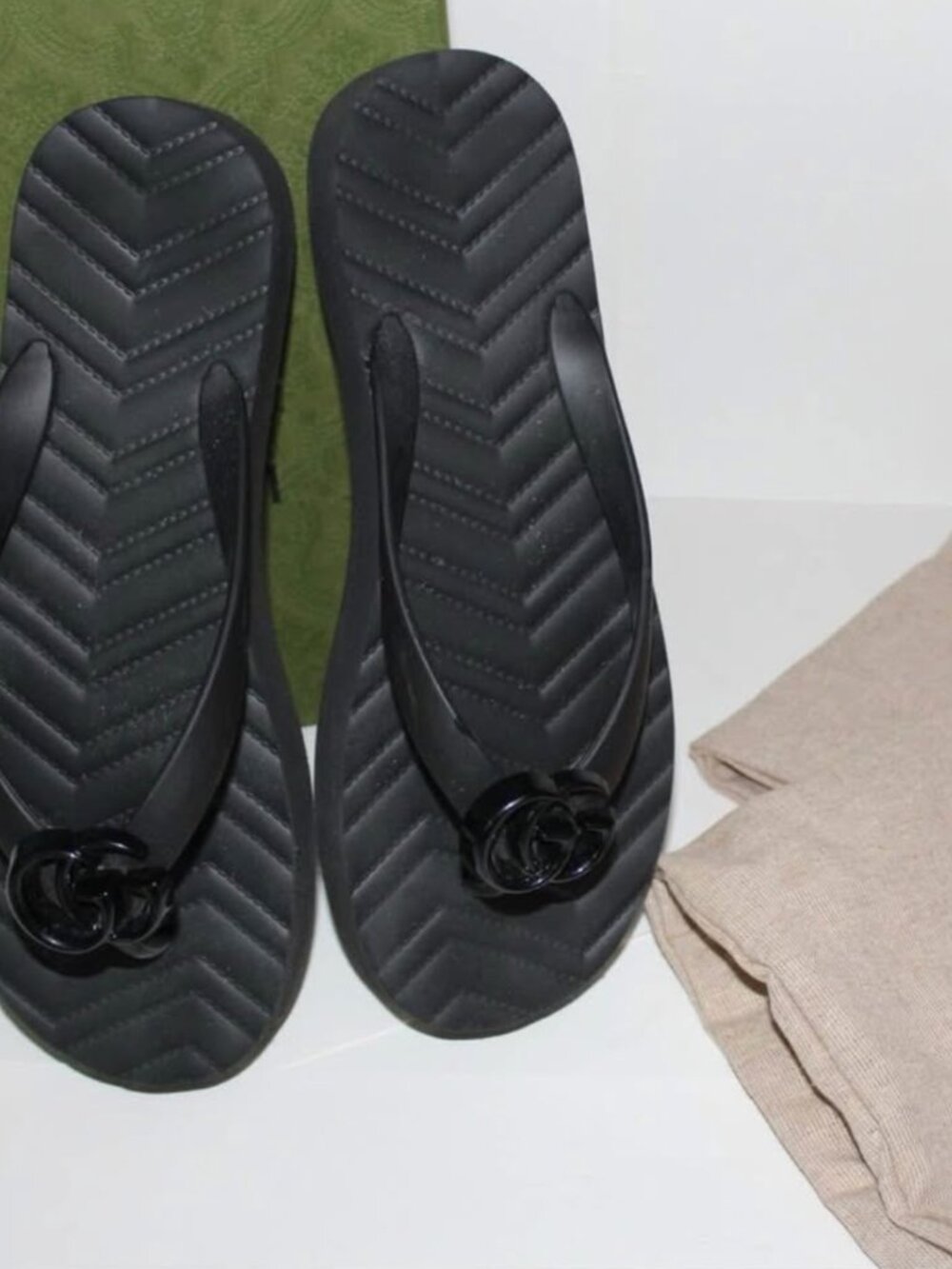 Gucci Women’s Platform Chevron Flip Flops